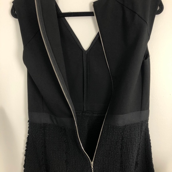 Rebecca Taylor Tweed Combo Dress In Black - Picture 7 of 10